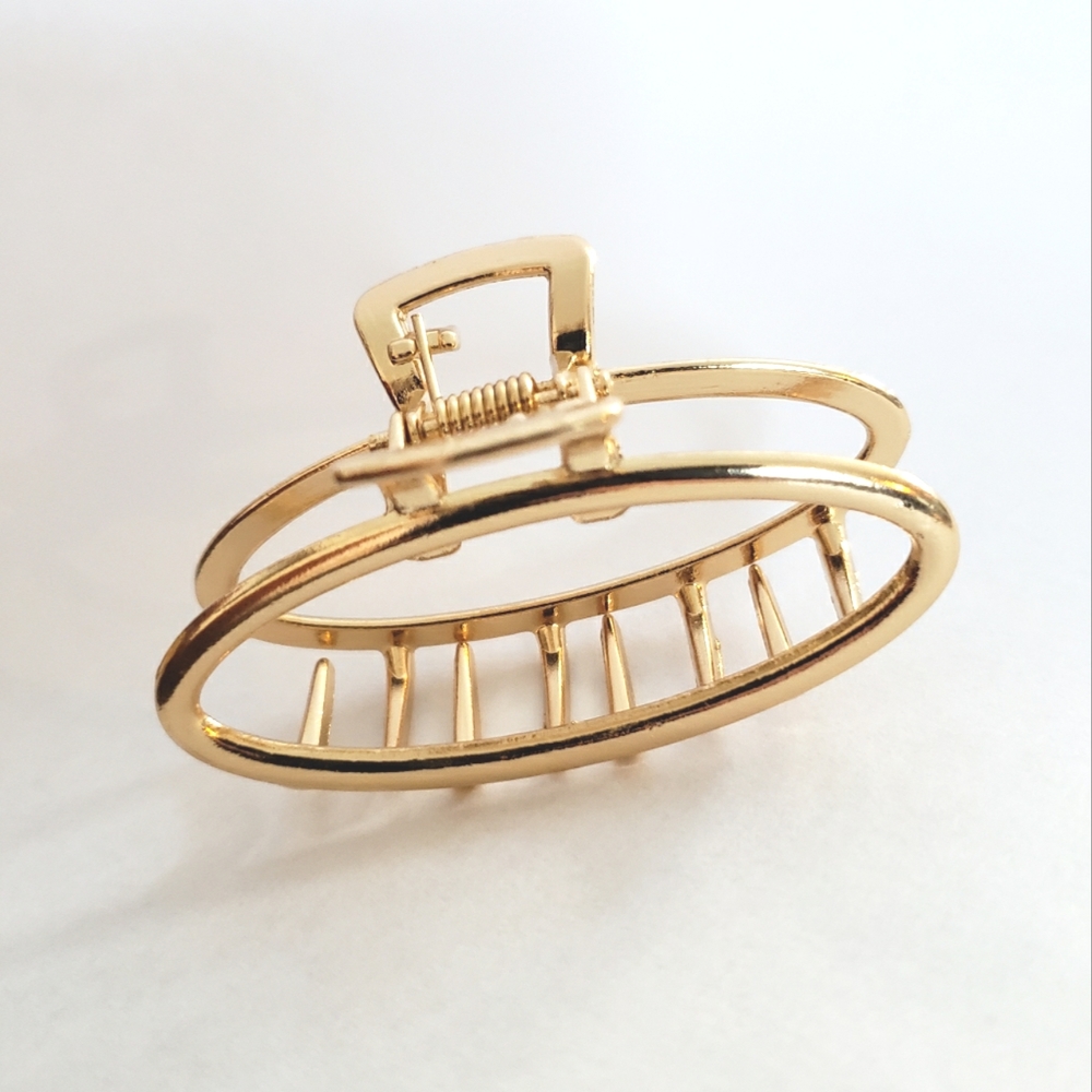 Gold Tone Metal Hair Claw Hair Clip